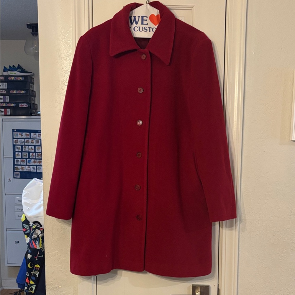 Vintage Classic Women's Red Wool Coat